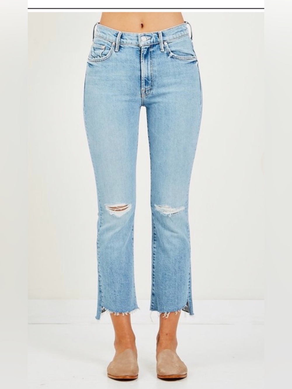 Mother The Superior Step Ankle Fray Distressed Jeans |High Rise Raw Hem Crop |30 - Picture 17 of 17